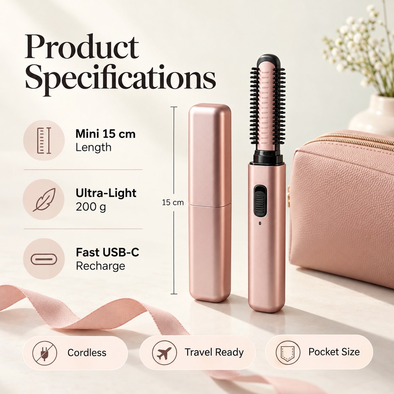 👜🔥Cordless Ceramic Hair Curler – Fits in Any Bag – Chatmei